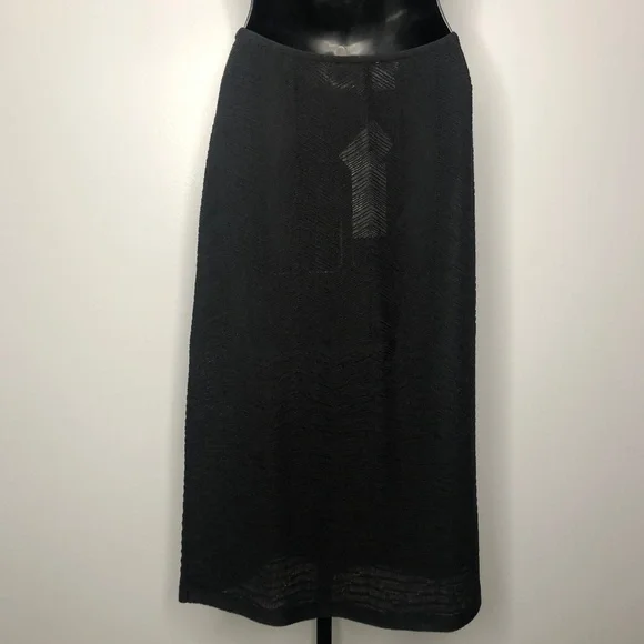 TSE Petrolem Zigzag Knit Skirt 100% Wool Crepe Italy L